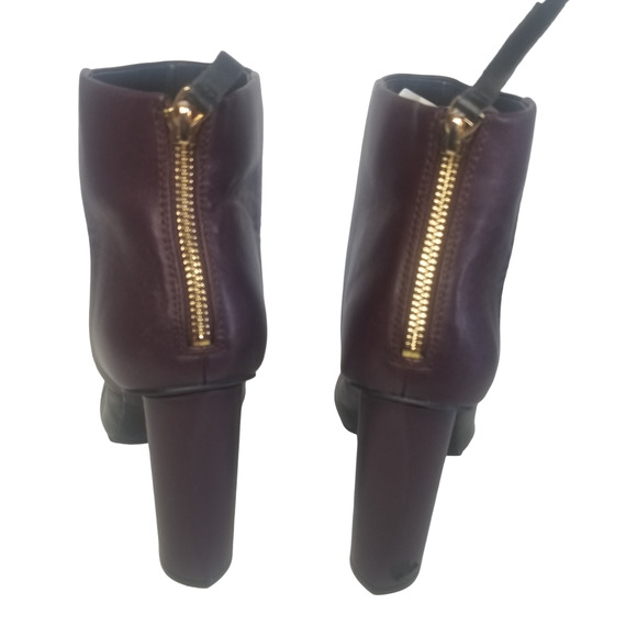 CAbi Bisset Color Block Pointed Toe Leather Booties Black Vino Size 11 - Picture 7 of 16